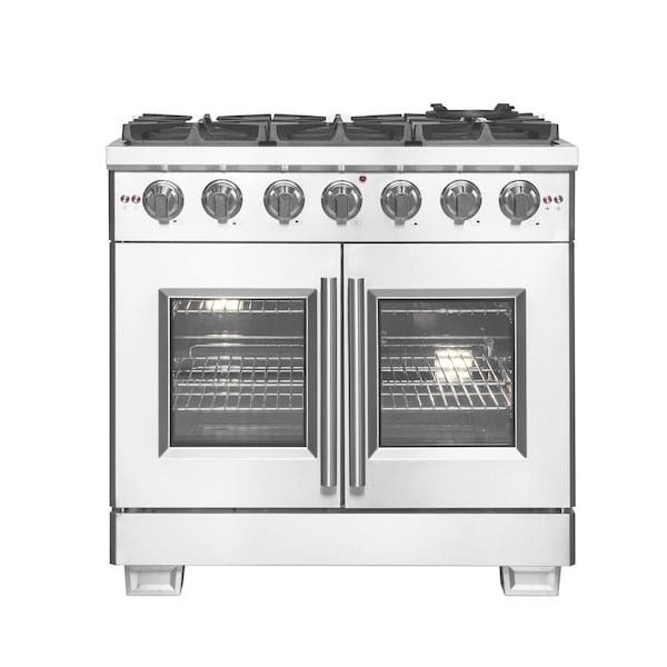 Forno Capriasca 36In. Freestanding French Door Gas Range FFSGS6460-36 - main